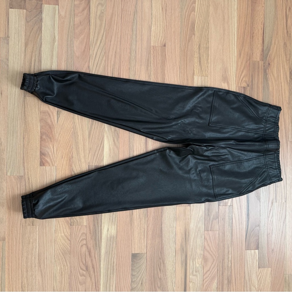 Spanx Black Leather Joggers